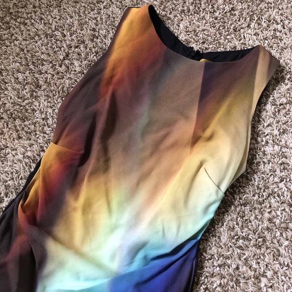 Nicole Miller Brown and Blue Sheath Dress - Picture 3 of 4